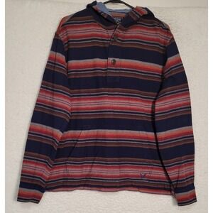American Eagle Outfitters Hoodie Sweatshirt Size L Striped Long Sleeve 1405